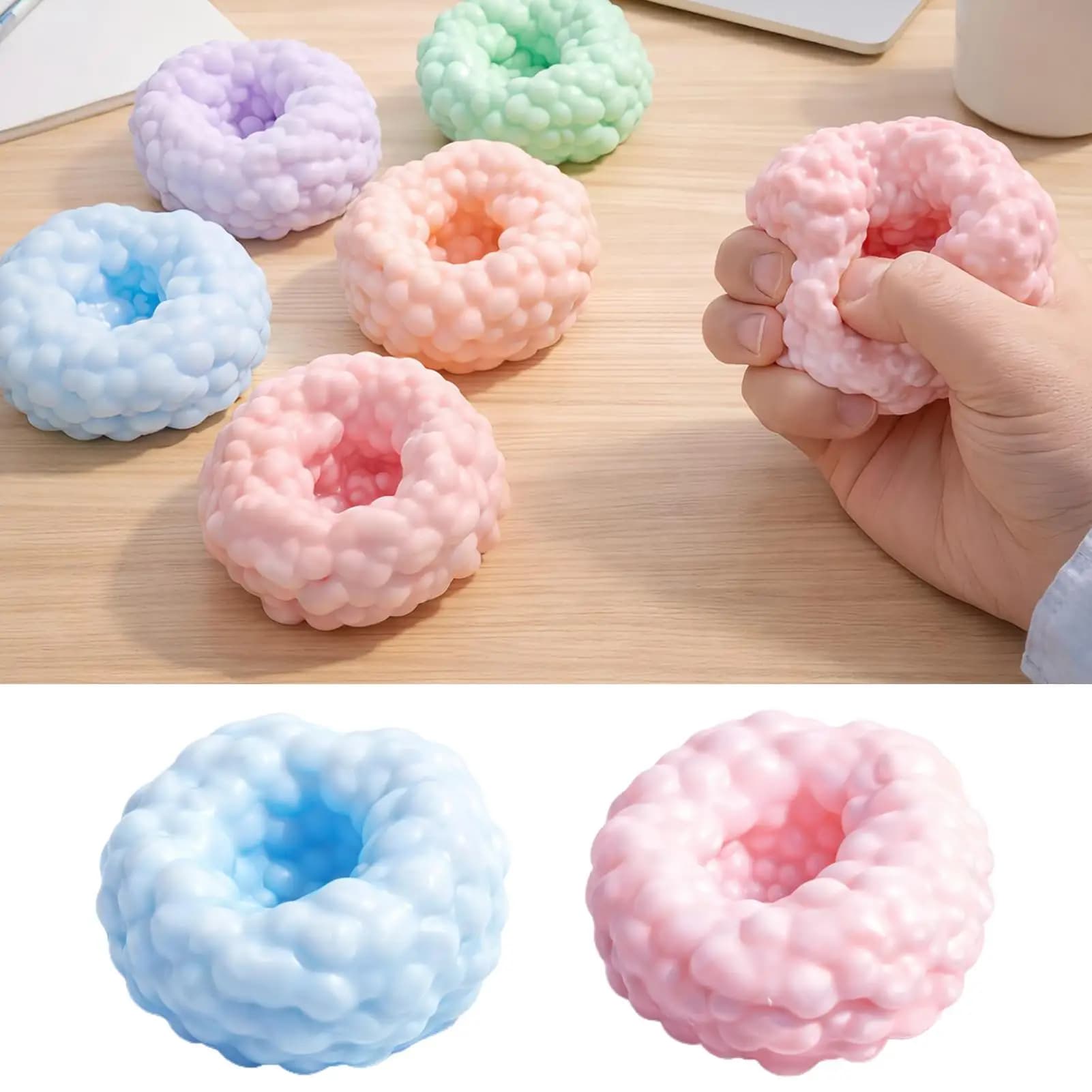 Pallina Antistress Croccante e Elastica, Giocattolo Sensoriale, Piccola Pallina da Spremere per Bambini e Adulti, Allevia l'Ansia