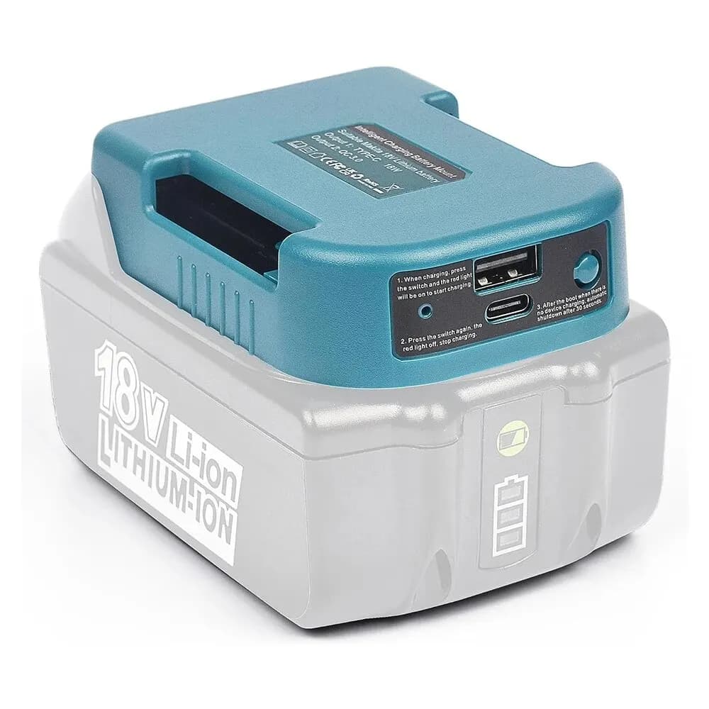 For Makita 18V With USB With Type-C Battery Support For Makita 18V Battery BL1840 BL1850 BL1860 Charging Charger Adapter Adapter