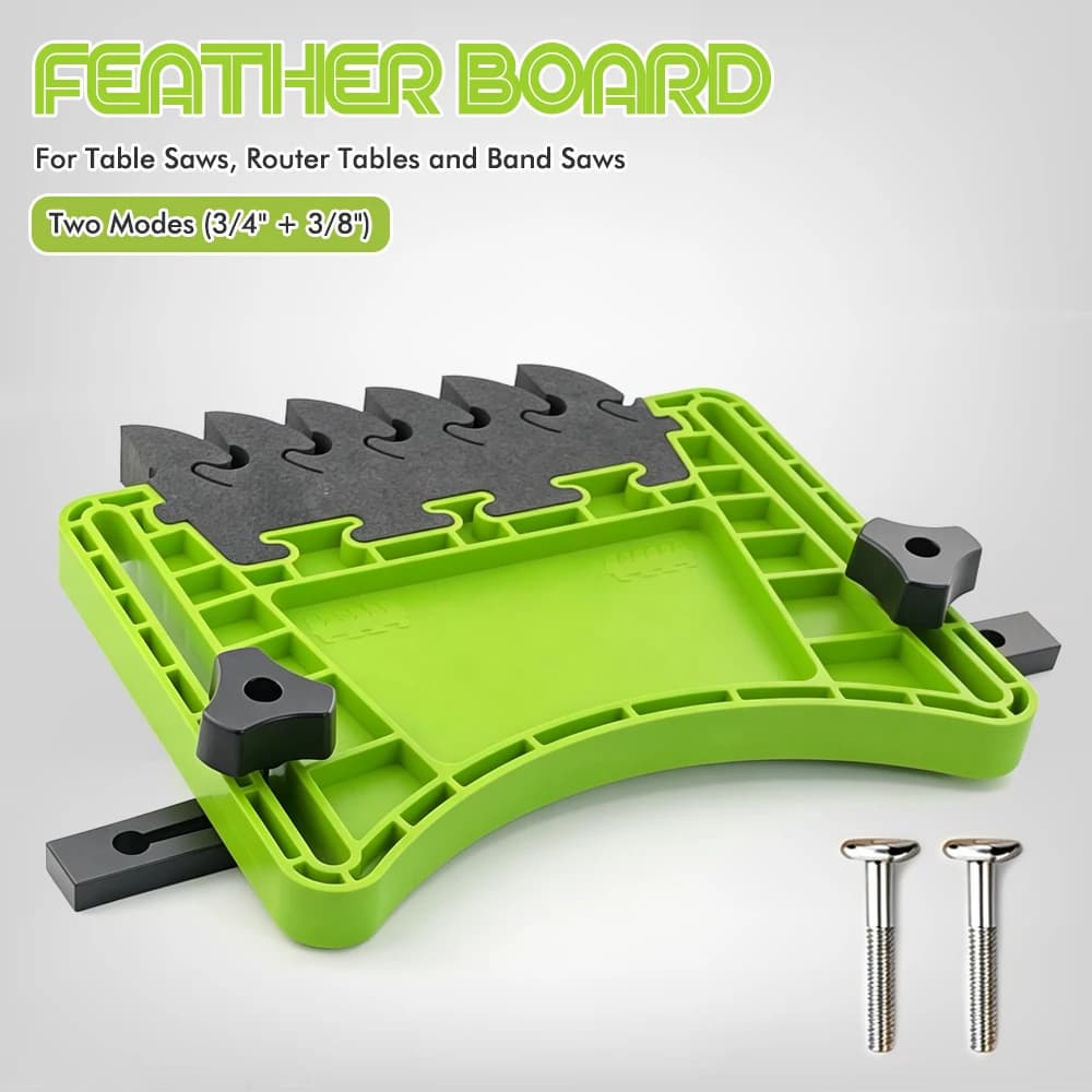 Tandem Use Feather Board Woodworking Hold Down Clamp Fit 3/8" 3/4" T Track Safe Wood Fixer for Cutting Milling Operation