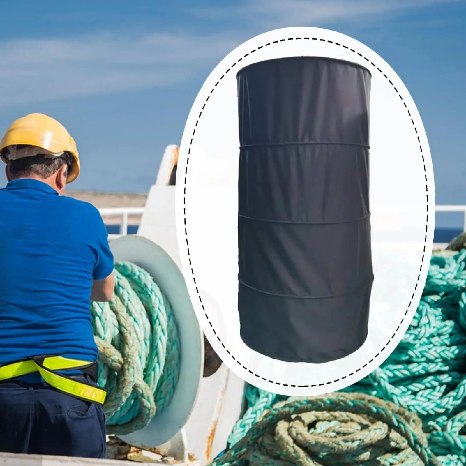Segnalatore di Navigazione Nautica a Forma di Ancora in Tela Nera per Orari Diurni, Accessorio per Ormeggio Imbarcazioni
