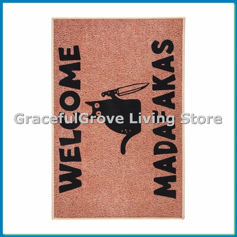 Dark Cat Welcome Madafakas Zerbino con stampa completa Divertente Zerbino Decorazioni per la casa Cucina Bagno Decor Dare le persone Divertenti regali-ABFB