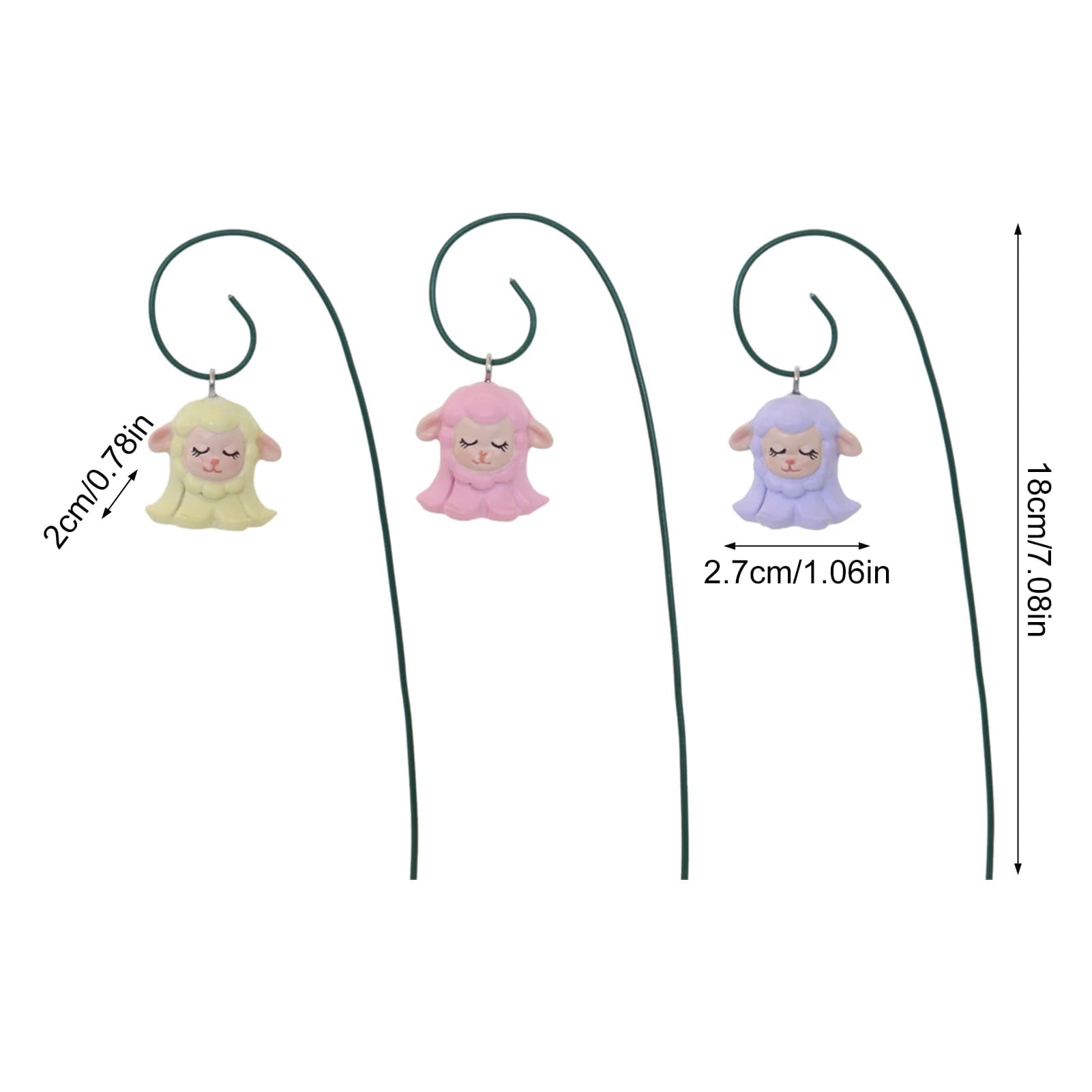 Resin Sheep Flower Design Garden Stakes For Outdoor Garden Decorative Statues Potted Plant DIY Courtyard Landscape Ornaments