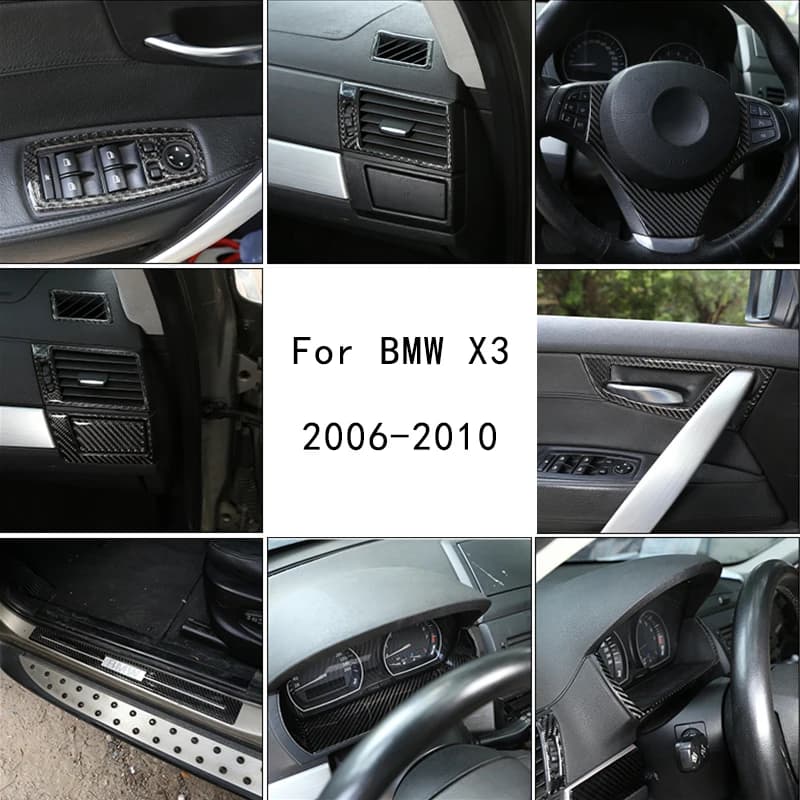 Per BMW X3 E83 2006-2010 Car Styling Morbida Fibra di Carbonio Auto Modifica Interni Adesivi Set Completo di Accessori Interni
