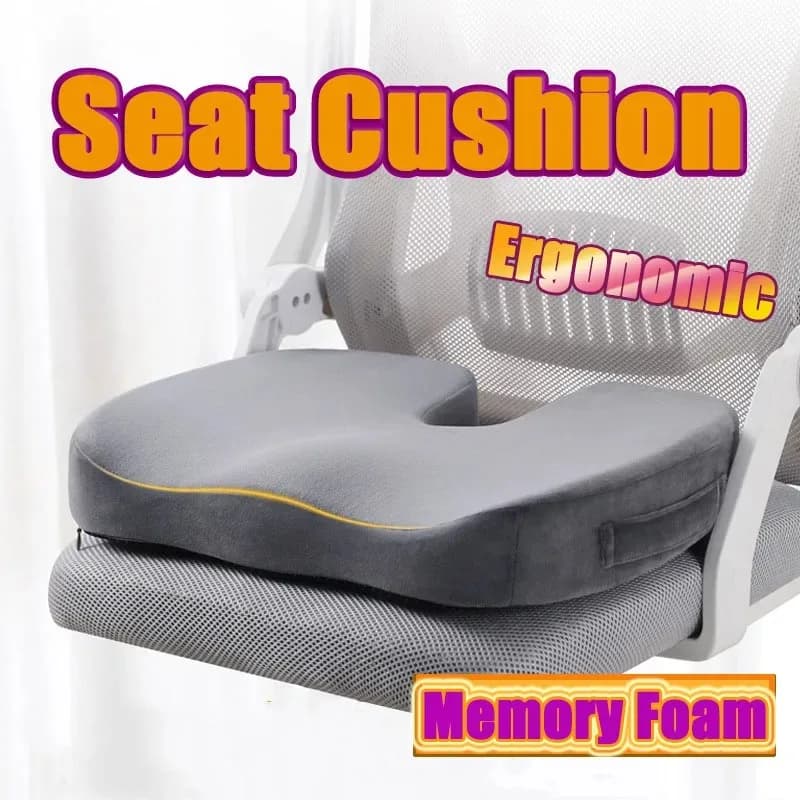 Cuscini per sedili da ufficio Cuscino ergonomico per ufficio in cotone memory Cuscino per schienale per sollievo dal dolore al coccige Cuscini per glutei Cuscini di supporto per fianchi
