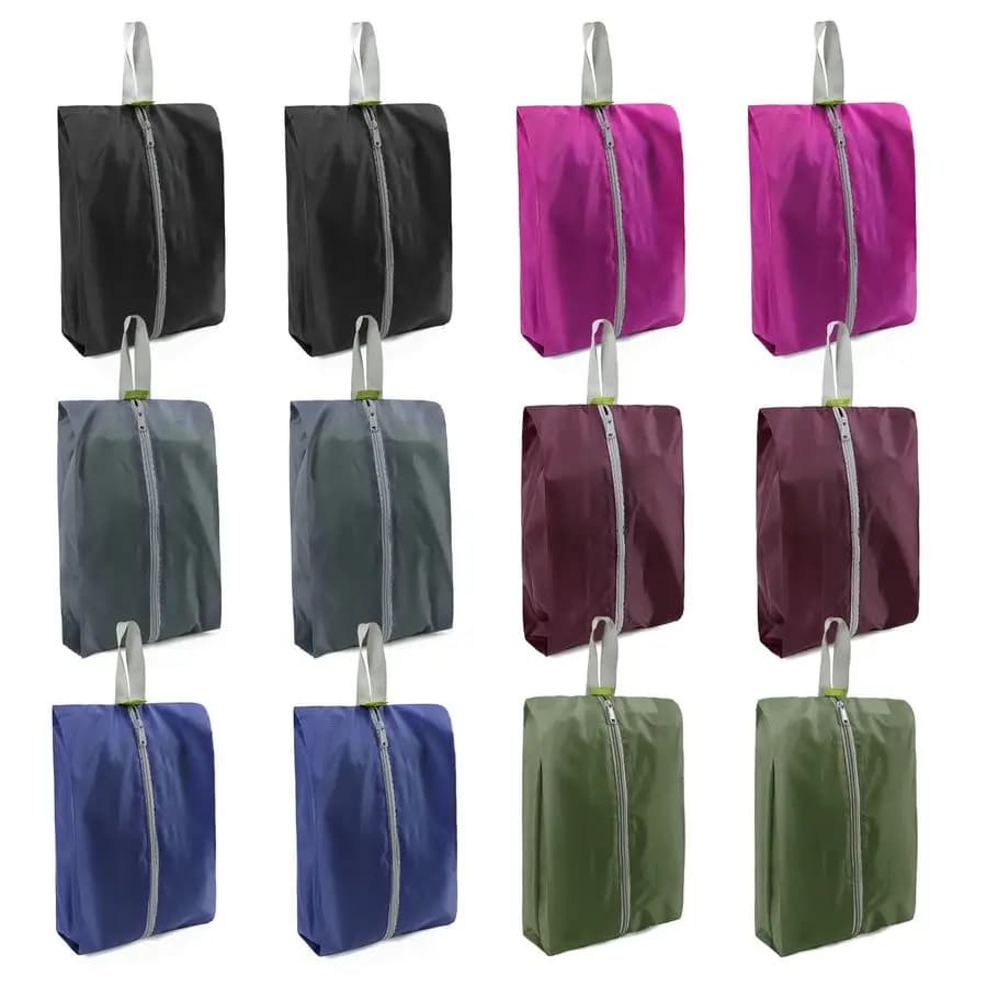 Confezione da 12 sacchetti porta scarpe da viaggio, organizer per scarpe con design floreale e geometrico, con cerniera e maniglia, contenitore leggero in nylon per uomo