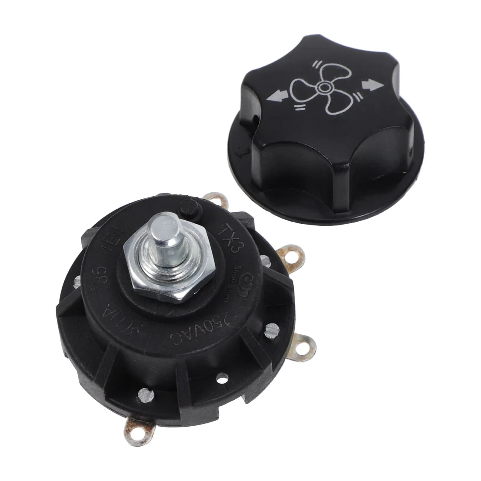 Electric Fan Switch Knob 3 Position Control Blower Speed Rotary for Neutral Selector