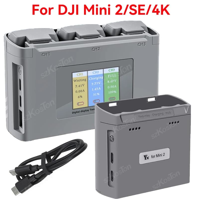 Per DJI Mavic Mini 2/SE Mini 4K Hub di ricarica della batteria Drone Caricabatteria Carica 2/3 vie Batteria Mini 2/SE Drone Accessori