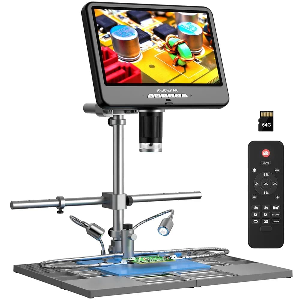 Microscopio digitale UHD 4K 60FPS 10.1 '' 3840P 2000X 64MP 3840P Microscopio per saldatura UHD per riparazioni elettroniche