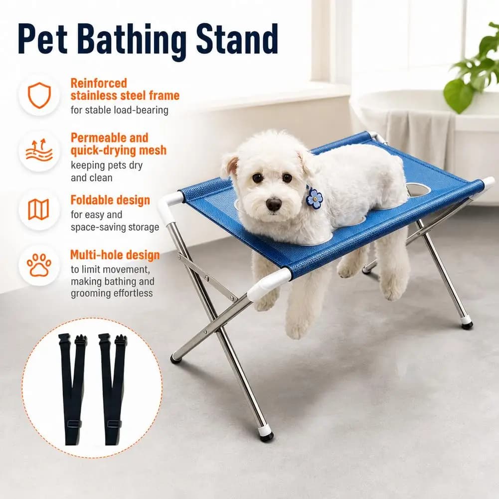 Foldable Dog Grooming Hammock Mesh Bathing Support for Nail Trimming Washing Suitable for Cats Dogs