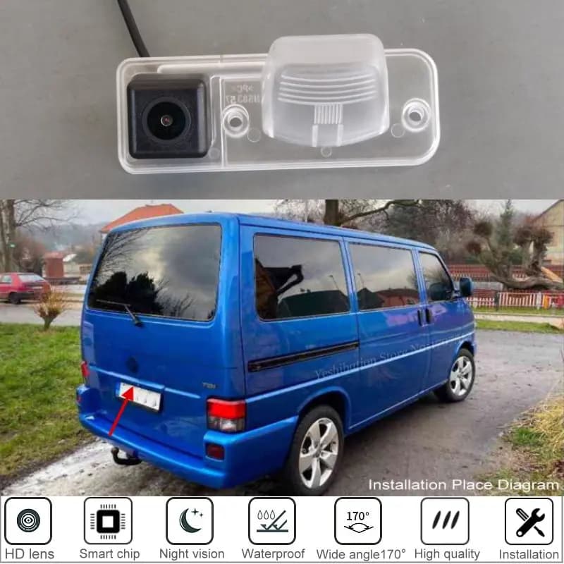 Telecamera di retromarcia per retromarcia per auto per Volkswagen VW T4 Multivan Transporter Caravelle Business per parcheggio Visione notturna HD