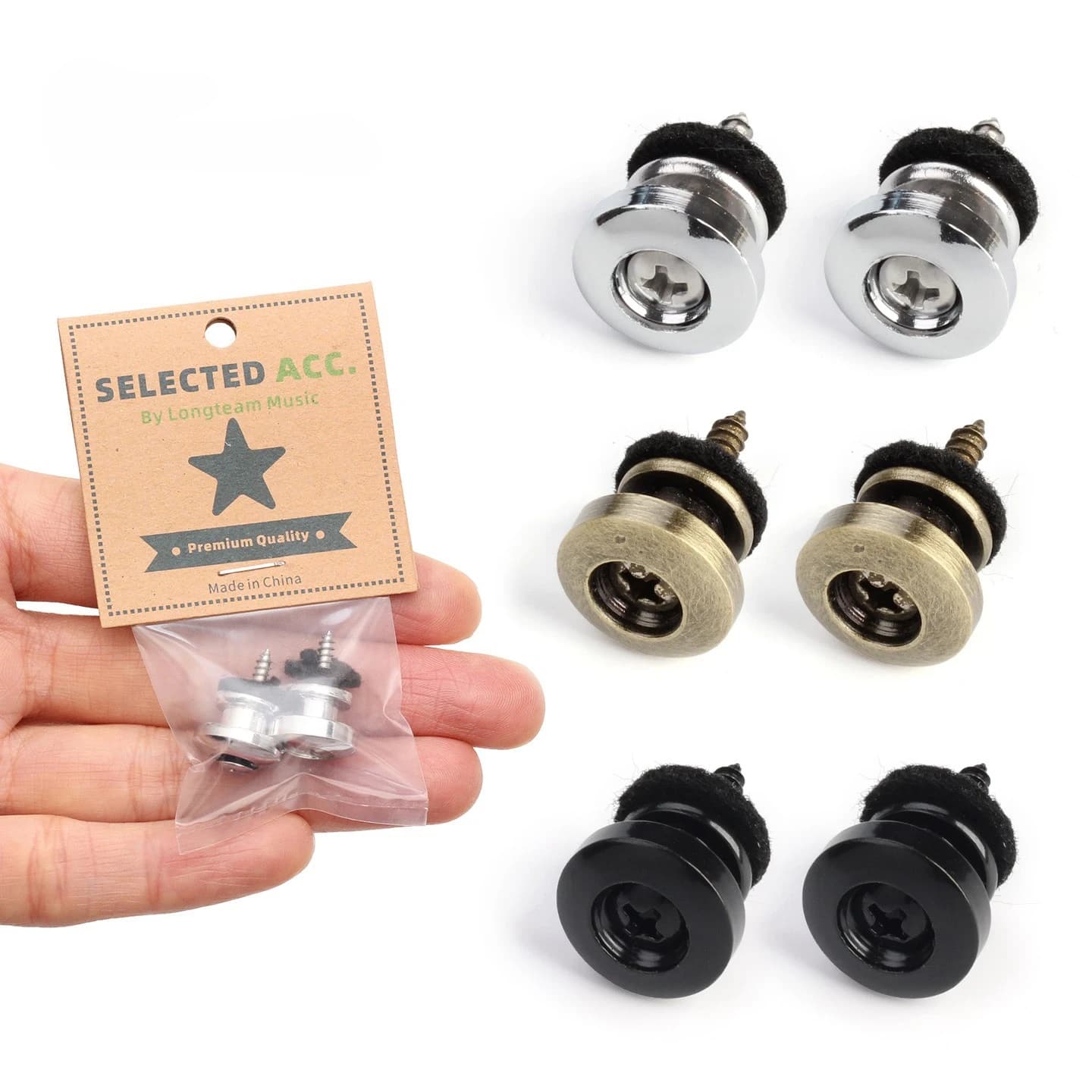 2pcs Bronze Guitar Tail Studs Ukulele Strap Buckle Anti-Slip Neck Studs Strap Retaining Buckle Guitar Accessories