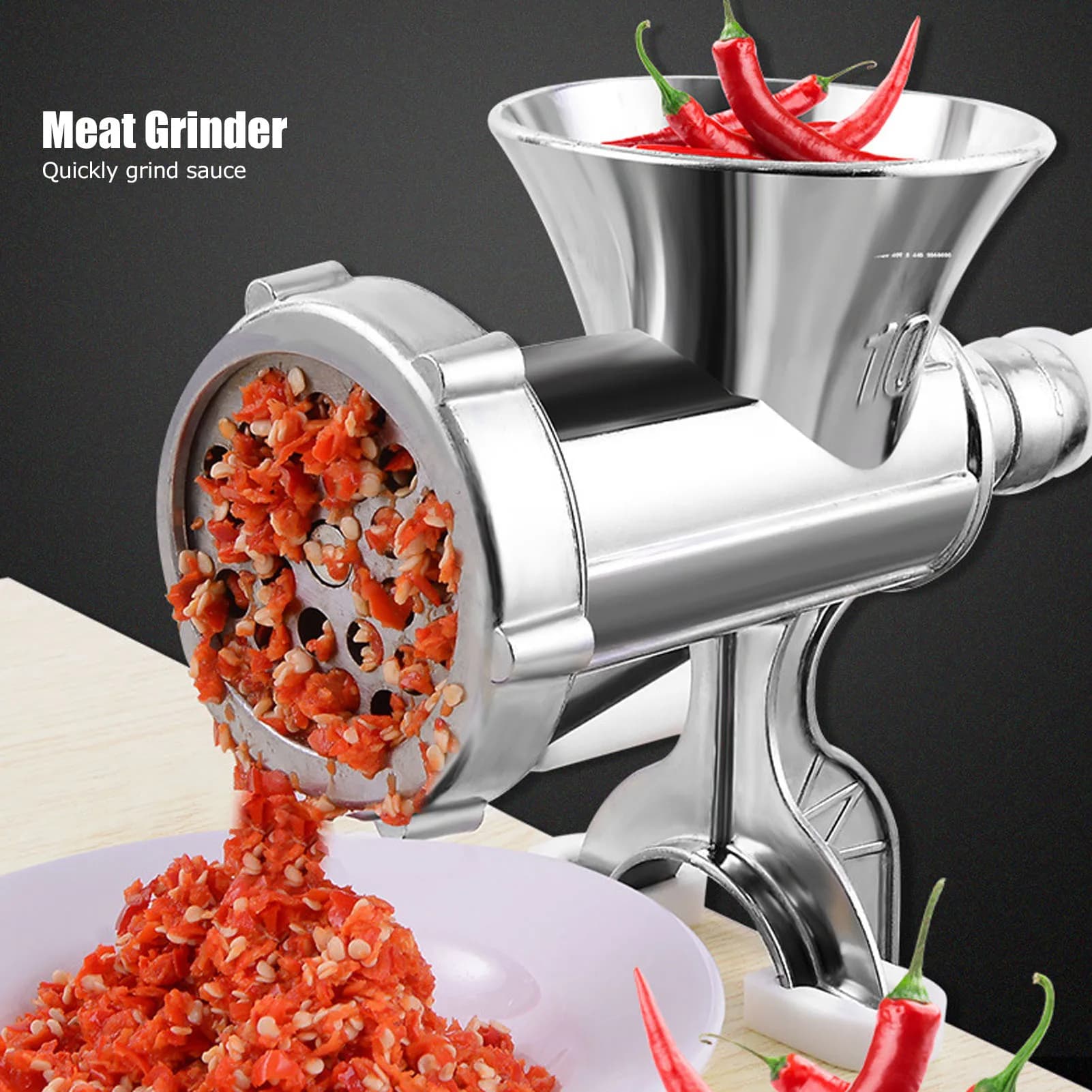 Tritacarne manuale per salsicce in lega di alluminio per uso domestico Rettificatrice per pepe e spezie Utensile da cucina Rettificatrice manuale per smerigliatrice