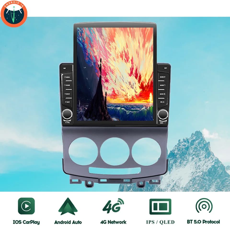 2Din Android 14.0 8G + 128G Autoradio Audio Multimediale Lettore DVD GPS Navi Monitor Per Mazda 5 2005 2007 2009 2010 4G Sim WiFi RDS