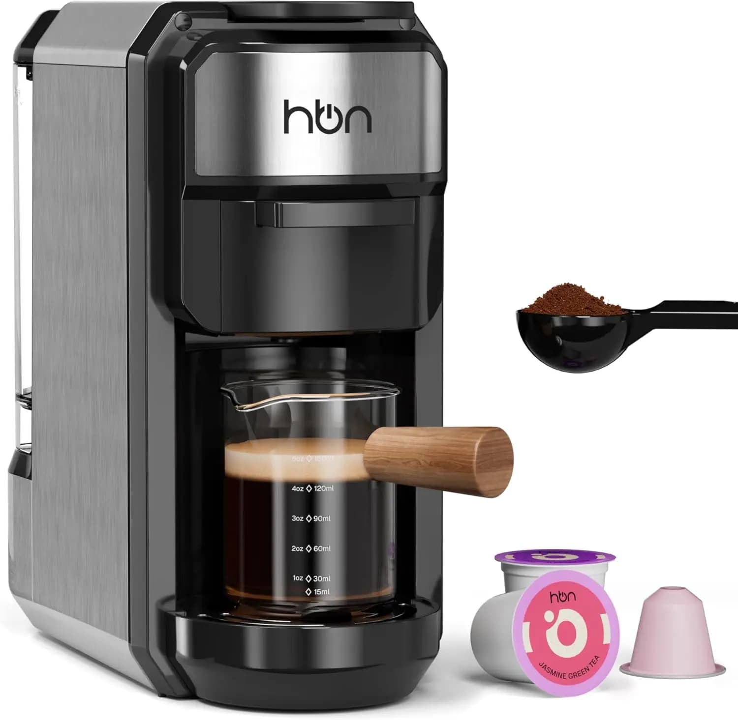 3-in-1 for Nespresso Capsule & K-Cup Pods & Ground Coffee Multi Coffee Maker Single Serve, 19Bar Programmable One-Touch Brewing
