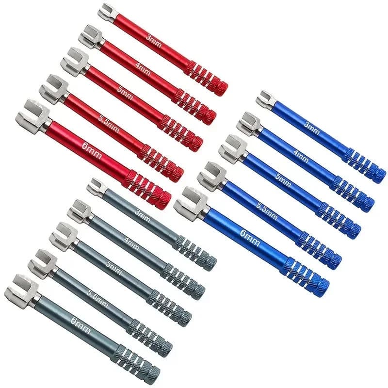 Set di chiavi professionali RC 3/4/5/5.5/6mm, chiave a forcella in acciaio al carbonio medio per la regolazione del collegamento di auto crawler D339