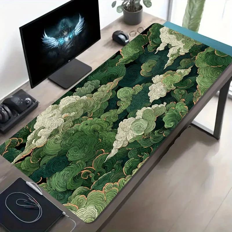 Tappetino da Gaming Grande, Mousepad con Superficie in Tessuto e Base Antiscivolo in Gomma per PC, Laptop, Tastiera e Postazione di Lavoro