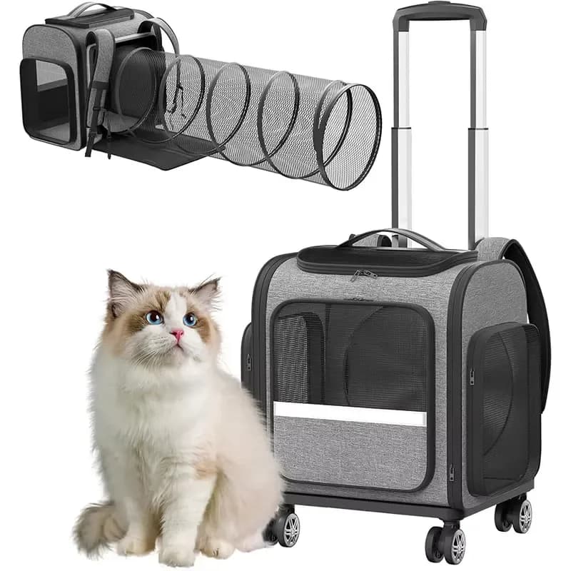 for Custom Large Waterproof Pet Carrier Backpack Trolley Bag Airline Approved Breathable Detachable Expandable Anti-Theft
