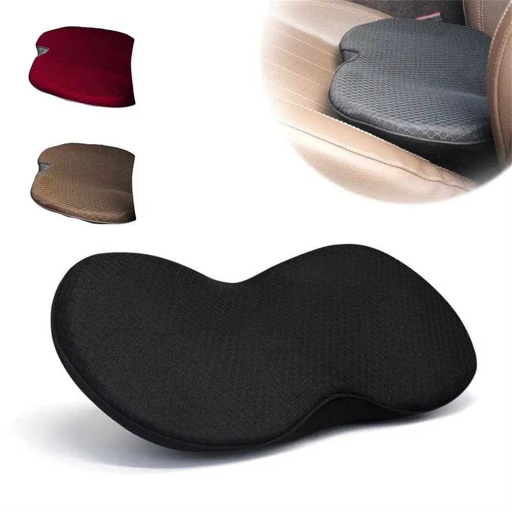 Cuscino Traspirante per Sedile Auto Universale, Supporto Lombare Ispessito, Cuscino Multifunzionale per Sollevamento Seduta e Supporto Lombare