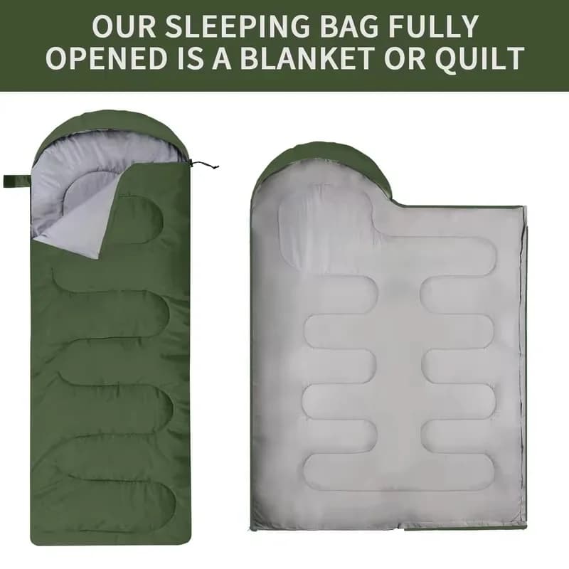 Portable unisex camping bag with zip closure, practical travel bed for outdoor excursions and backpack