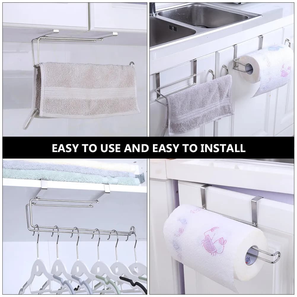 Portarotolo Multifunzionale Salvaspazio per Cucina e Bagno, Elegante Organizzatore Decorativo Moderno
