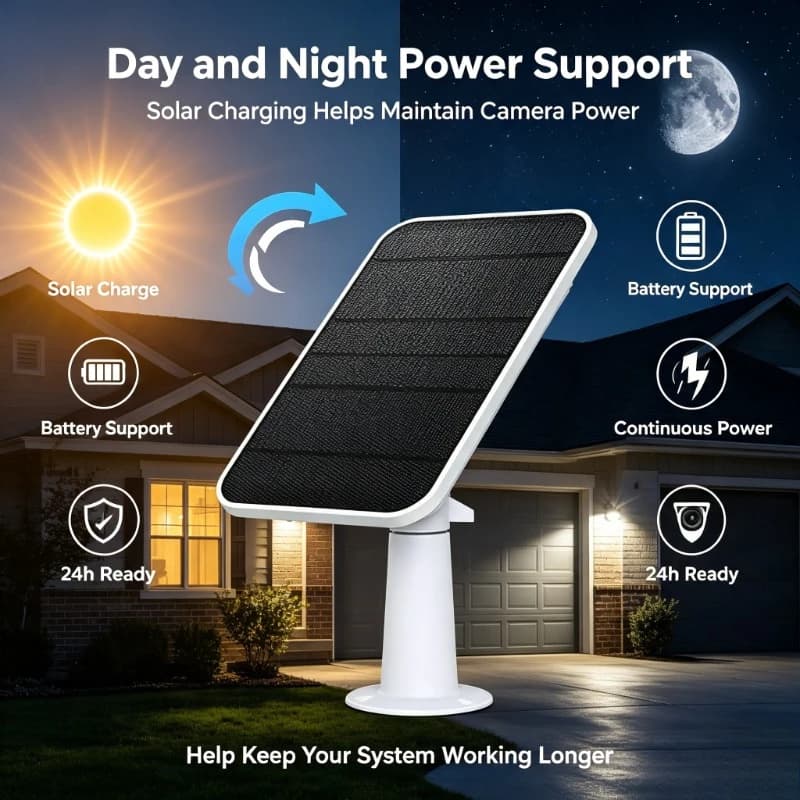 Continuous‑charge Camera Accessory, 4‑Watt Solar Panel Kit Fits Patio Eufycam 2 Pro Surveillance Equipment