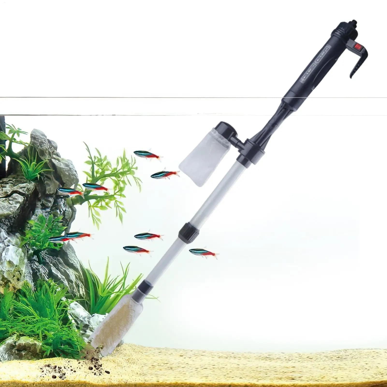 Aquarium Vacuum Adjustable Telescopic USB Aquarium Water Changer Pump System Aquarium substrate cleaner fish tank cleaning tool