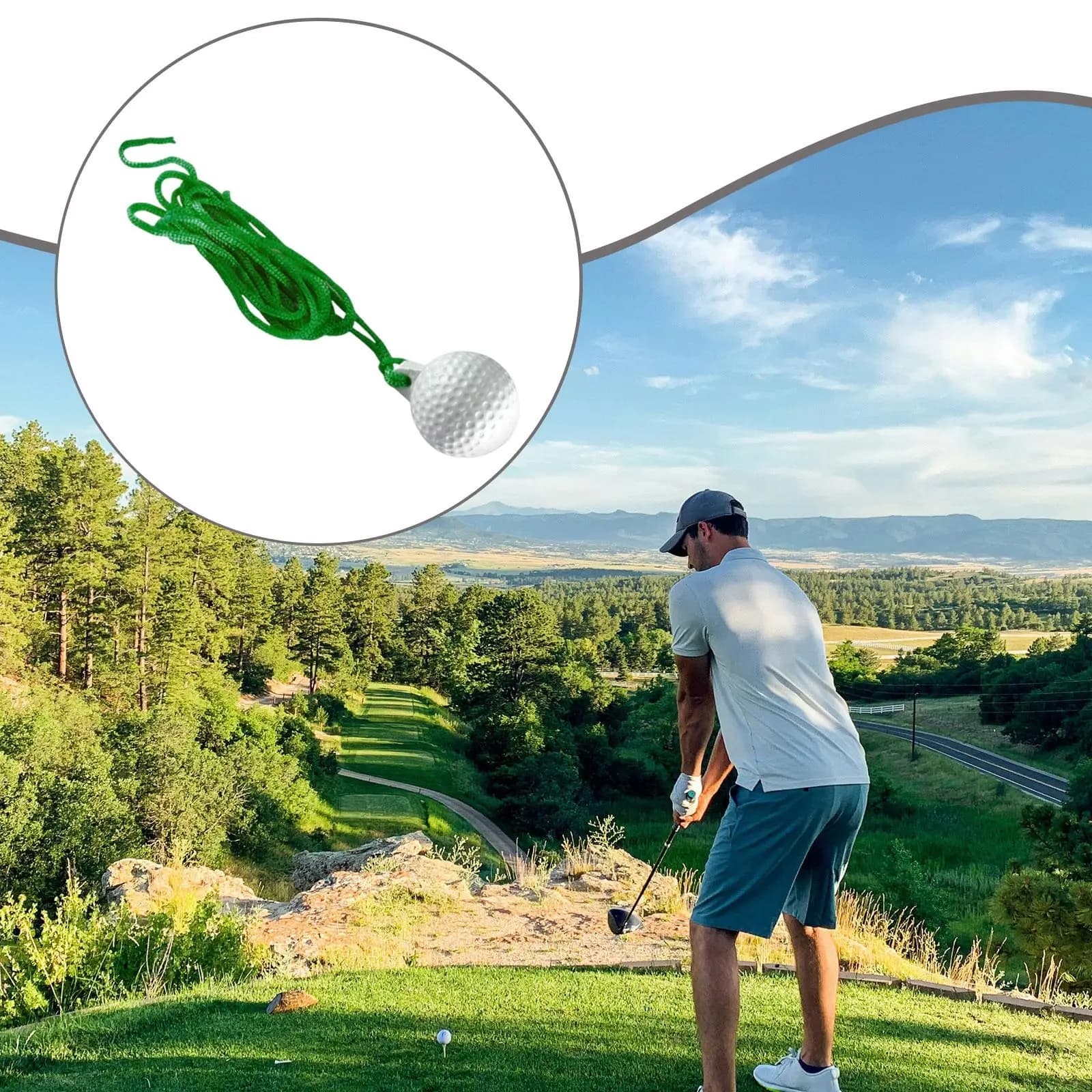 Accessori per la pratica della pallina da golf Allenatore di swing da golf per balcone da ufficio all'aperto