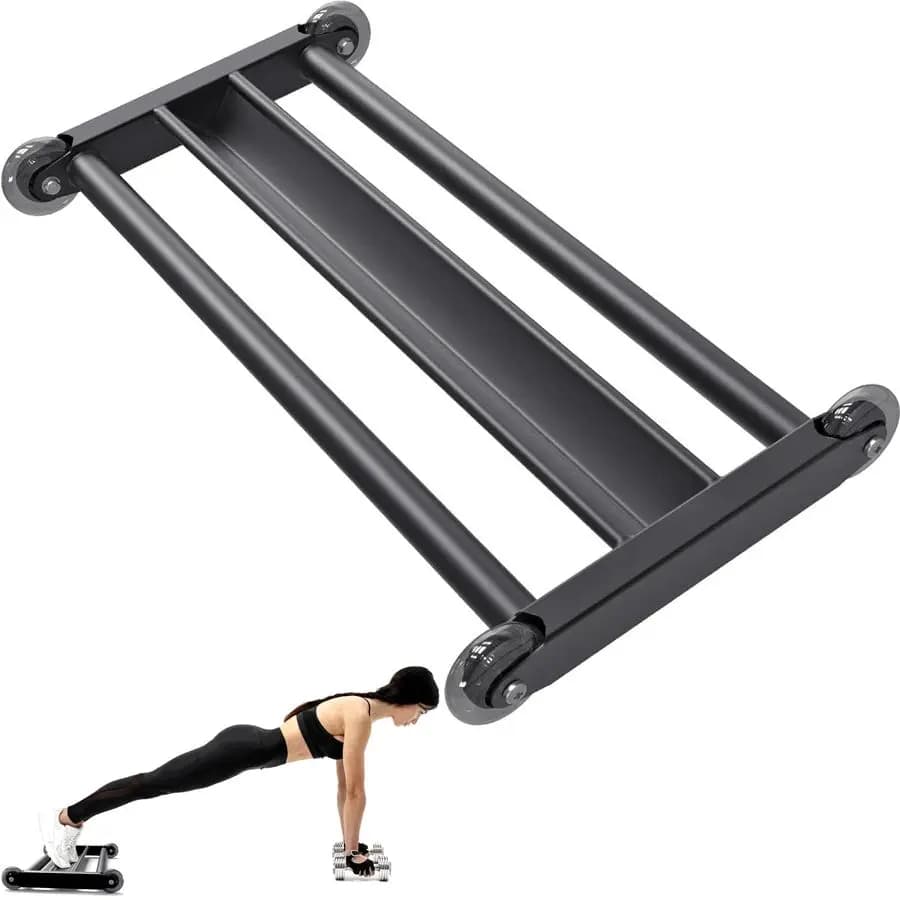 Ham Glider, Multifunctional Roller for Hamstrings with Sliding Wheels, VBar for Hamstrings Curl, Abdominal Training Tool and Core Strength