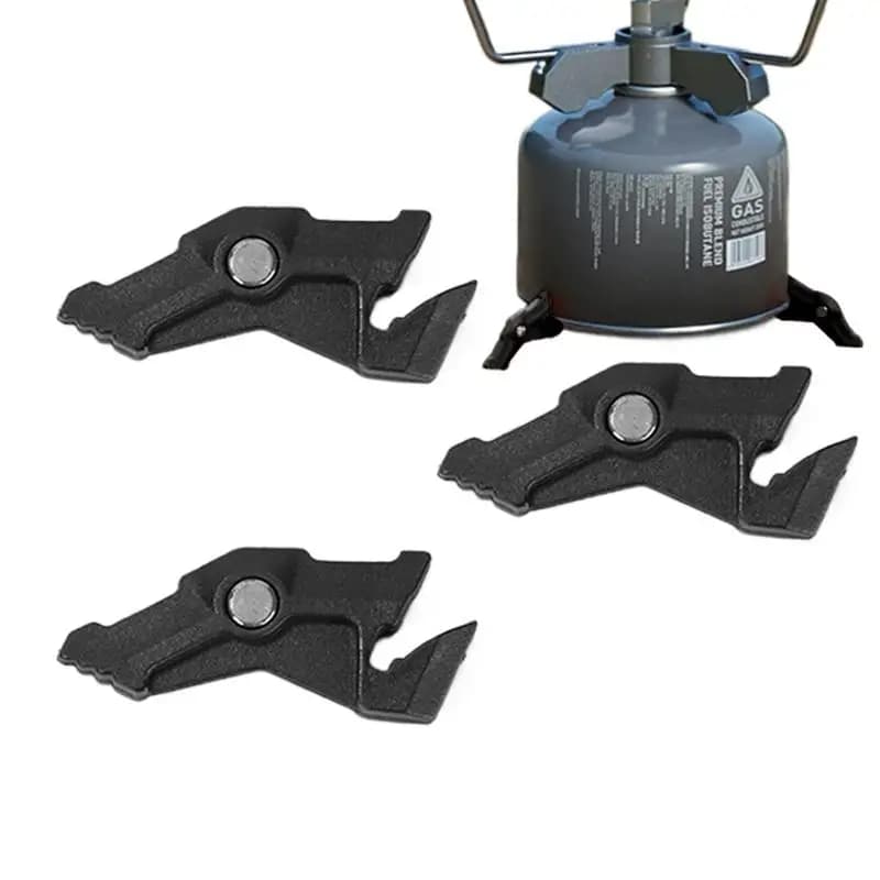 1pc Supporto per bombola di gas da campeggio Stufa Treppiede Staffa per serbatoio Base stabilizzatrice Supporto per cartuccia magnetica per cucina Picnic