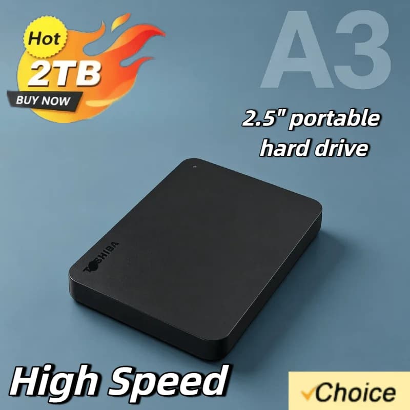 Toshiba per OEM Disco Rigido Esterno A3 da 500GB 1TB 2TB USB3.0, HDD Portatile da 2.5 Pollici