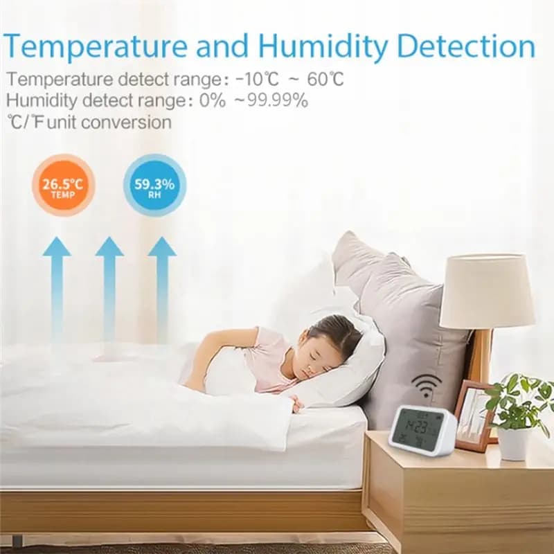 *AA99Z Termometro WiFi Igrometro Monitor: Termometro digitale Sensore di umidità Misuratore per serra interna domestica per bambini