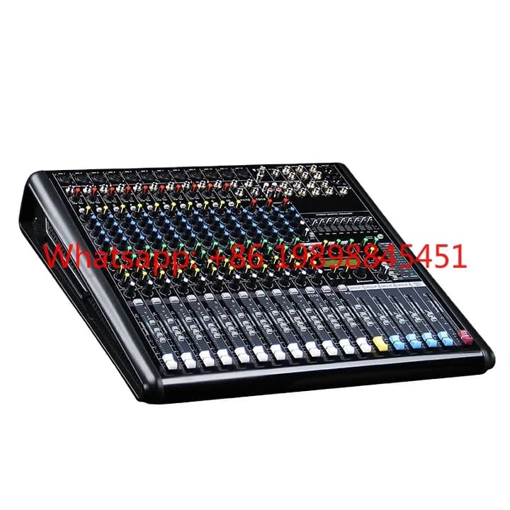 Mixer Audio Professionale a 16 Canali in Metallo con 99 Effetti DSP Integrati, USB, EQ a 3 Bande e Funzione Loop per Palcoscenico