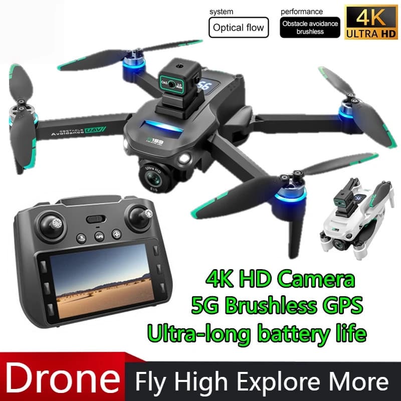 S159 Professional drone 4K Four-Axis Air Camera Brushless Photography with Remote Control Screen 5G WIFI GPS FPV Toy Gifts