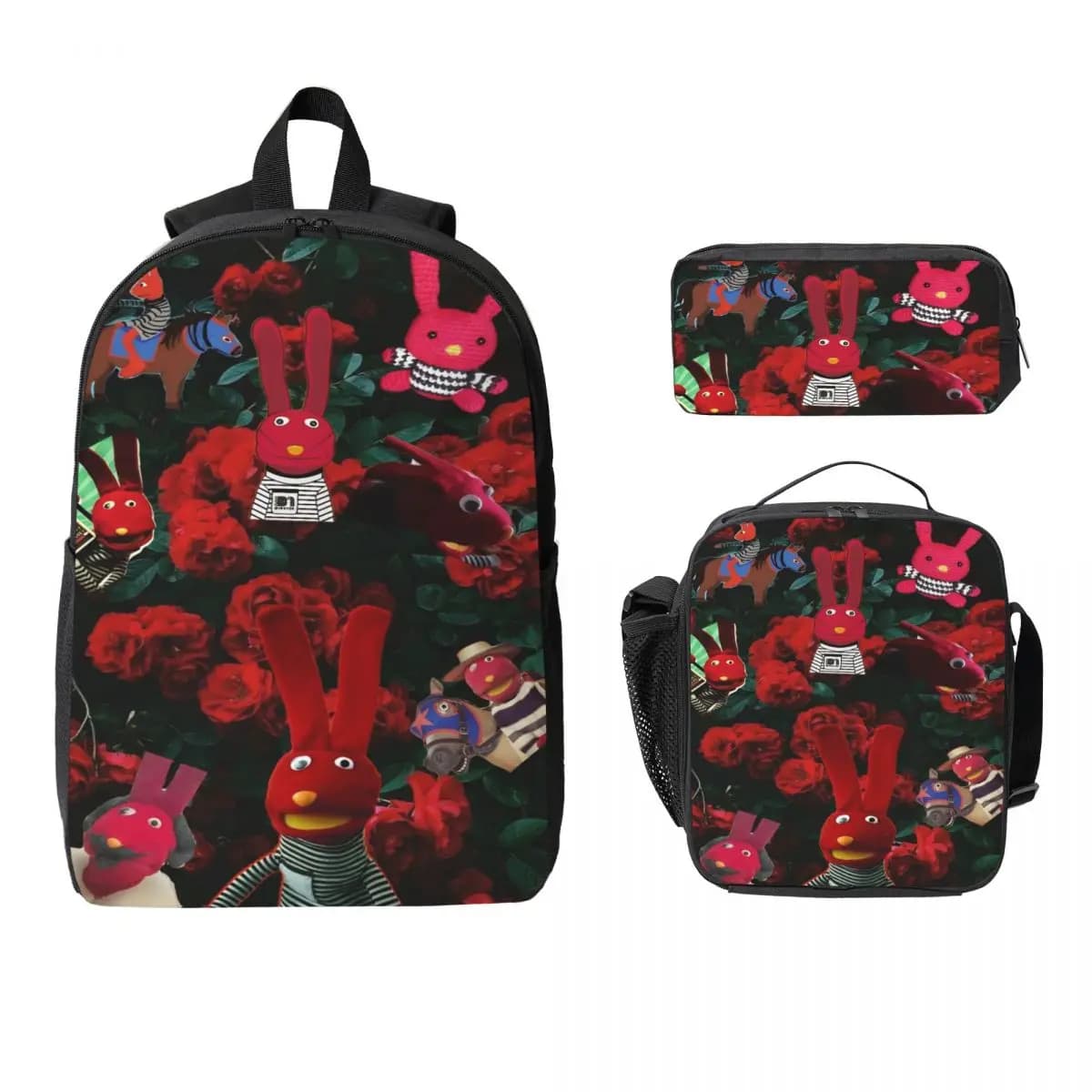3Pcs 31 Minutos Comedy Backpack Set for Kids Pencil Boxes Bookbag Sets with Lunch Box For School Students Daypack