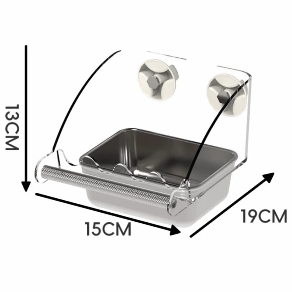 New Stainless Steel Pet Bird Food Bowl Easy to Install Large Size Feeding Box Anti Splash Design Pet Bird Feeder Pet Supplies