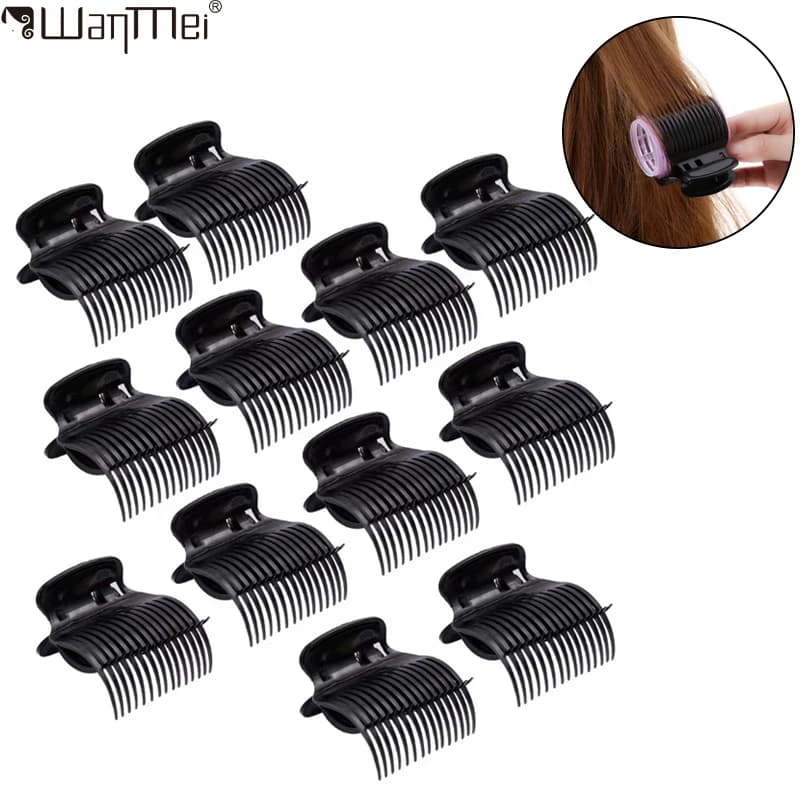 12 Pieces Clips for Self-adhesive Bigodini, Heat-Free Hair Clips, Styling Accessories ♪