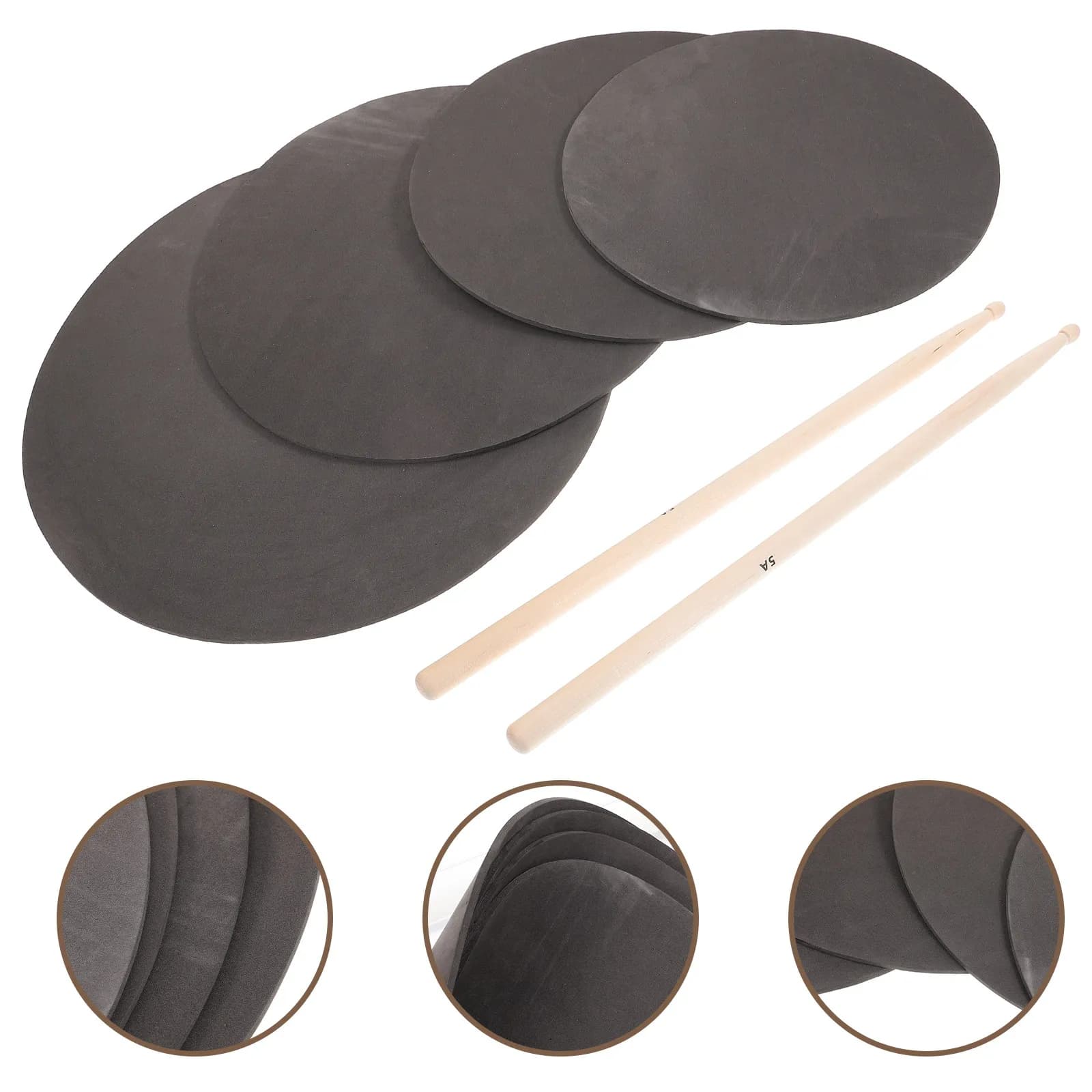 Set di 1 Pad per Pratica di Batteria Silenzioso da 13 Pollici, Pad Portatile per Rullante con Bacchette Ergonomiche per Pratica Domestica
