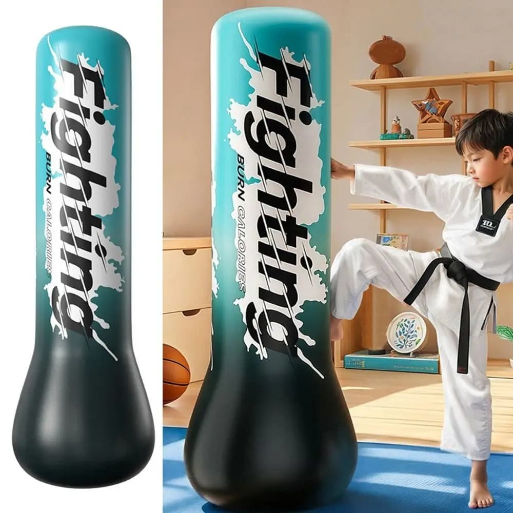 PVC Kids's Boxing Post Thickened Tumbler Design Inflatable Punching Bag Stress Relief Fitness Training Sandbag