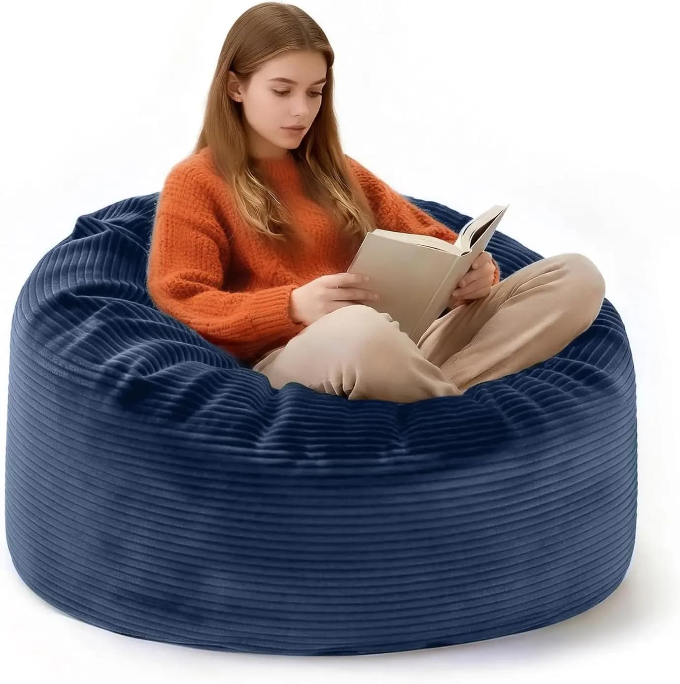 Sacco 3FT Memory Foam Armchair with Removable Coating, Comfortable Sofa for Boys for Gaming and Reading in Blue