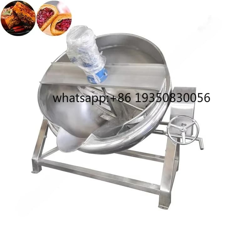 2026-Jacketted Kettle with Agitator Sugar Mixer Jacketed Kettle for Sale Oil Jacketed Heating Kettle