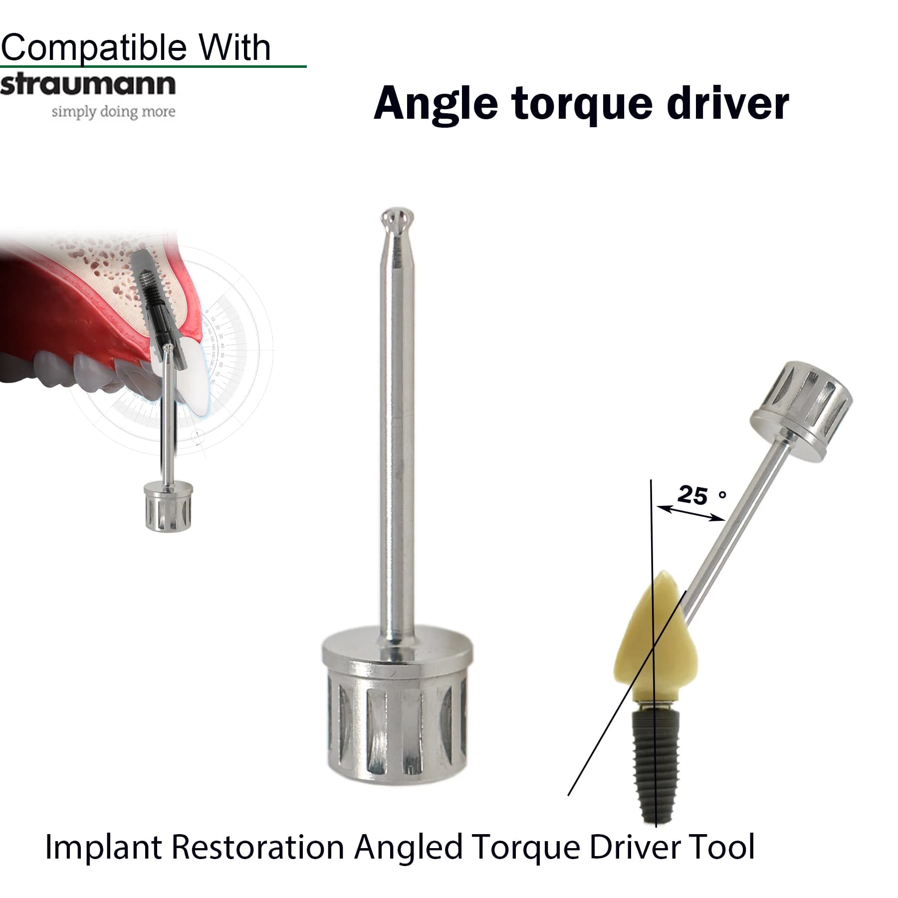 Dental Implant Abutment Screwdriver Tool 25 Degree Angled For ITI Straumann Implant Tool Restoration