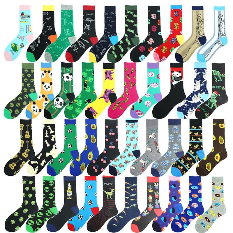Cotone americano Unisex divertente marca uomini calzini felici Casual cartone animato adorabile pappagallo Panda anatra ragazze stivali eleganti calzini carini