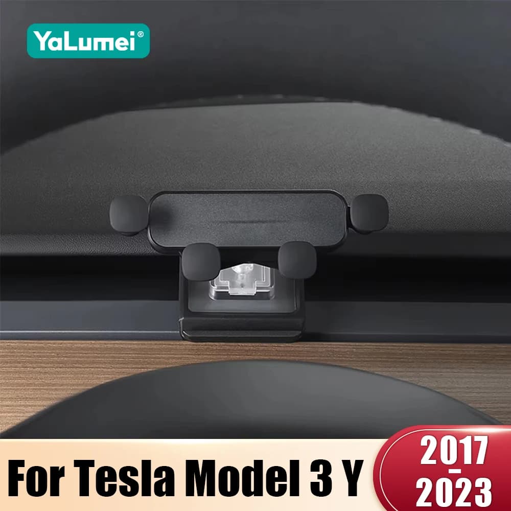 Supporto per Telefono da Cruscotto in ABS per Tesla Model 3 Y 2017-2023, Supporto per Smartphone e GPS