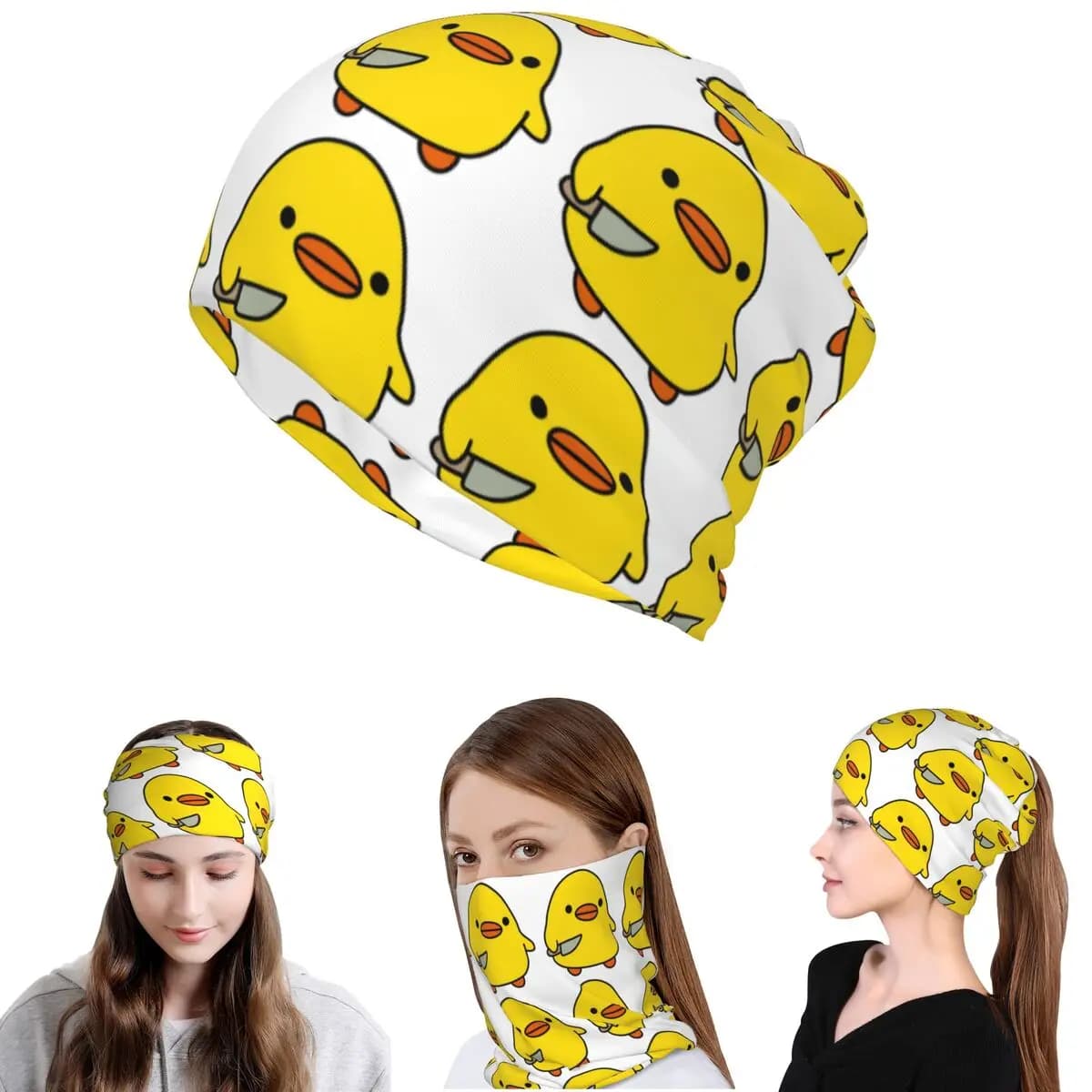 Sciarpa multifunzione a forma di anatra con coltello, bandana, scaldacollo, foulard, fascia per la testa, berretto per uomo, donna, adulto