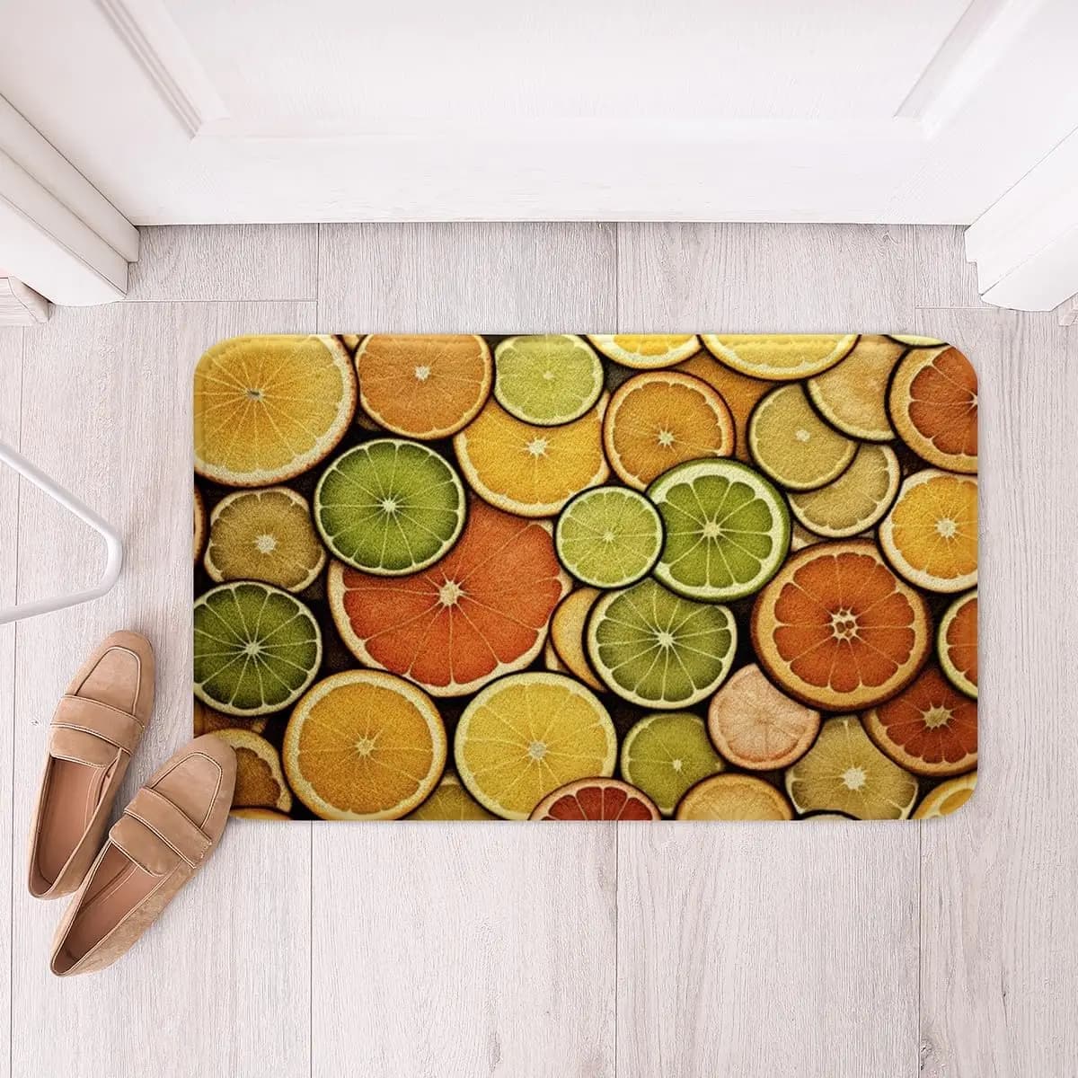 Tappeto da bagno con frutta arancione, tappetino da bagno antiscivolo con frutta deliziosa estiva per bambini, ragazzi, ragazze, adolescenti, decorazioni per la casa, bagno di frutta botanica Ind