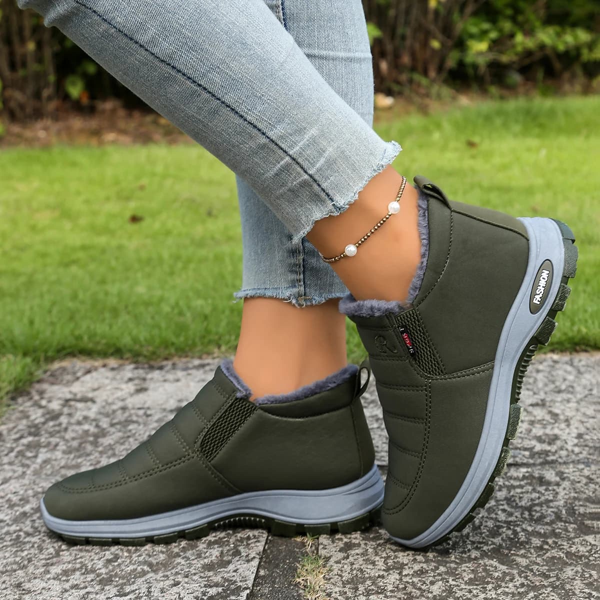 Couple Matching Snow Boots, Mens Womens Warm Fleece Lined Thickened Lightweight Daily Casual Winter Footwear
