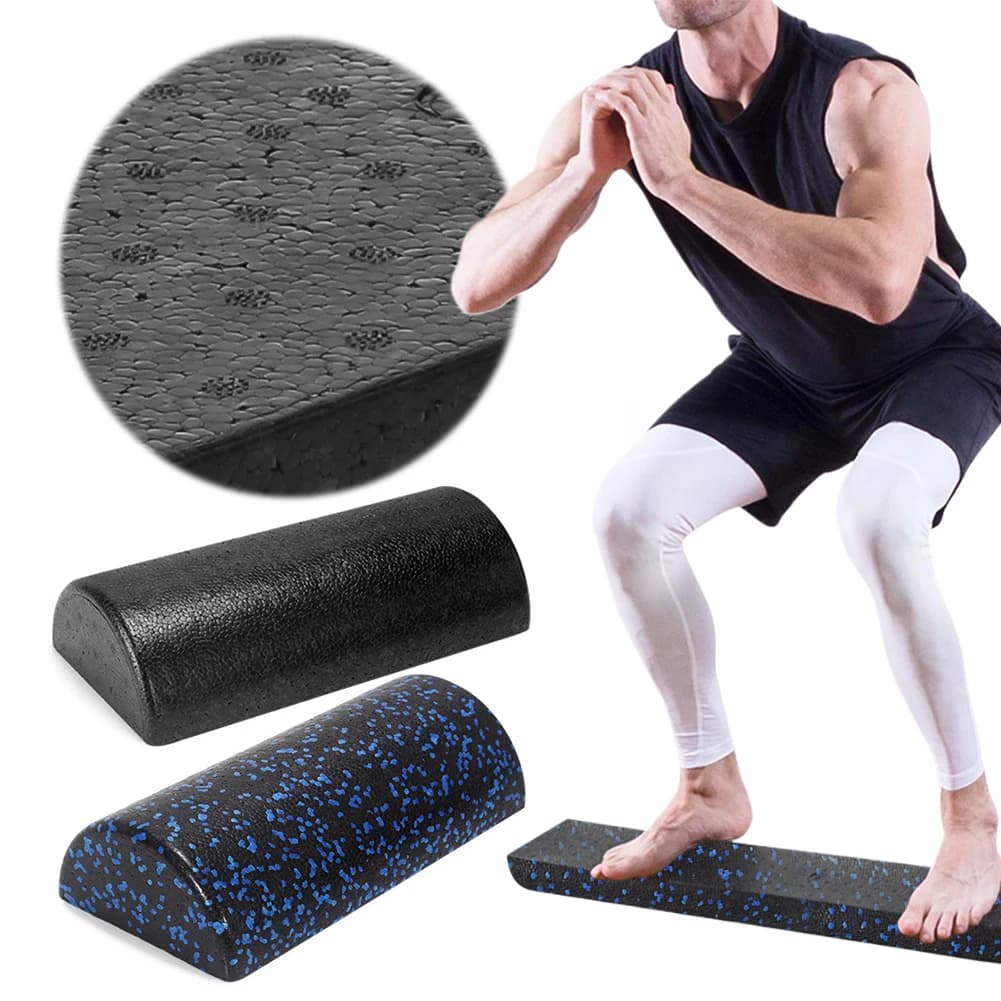 Half-Round Yoga Roller Massage Roller High Density Semi-Circular Foam Roller 30cm Back Stretcher Multi-Function for Home Gym