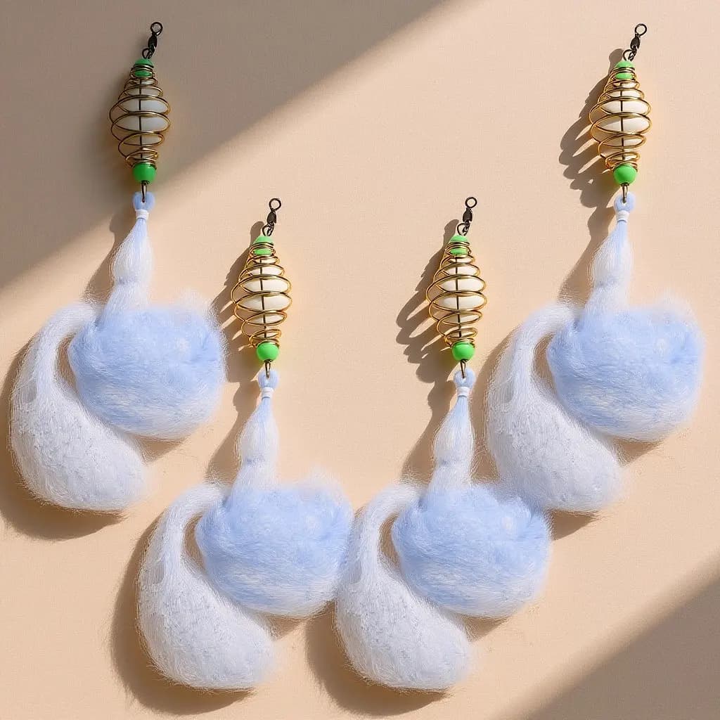 Set di 4 Reti da Pesca in Nylon Resistente, Design Sicuro per Facile Montaggio sulla Canna, Rete da Lancio per Acqua Dolce e Salata