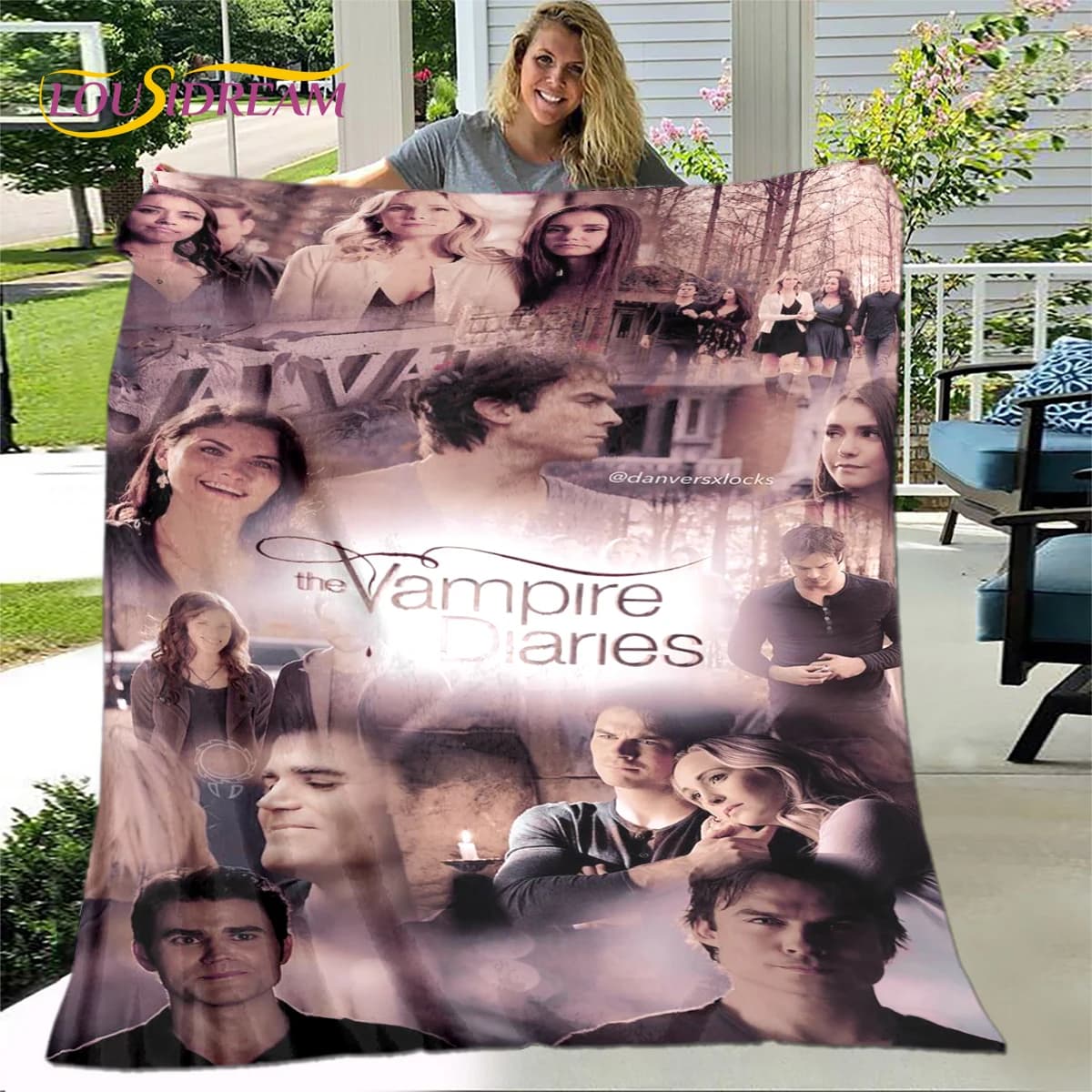 The Vampire Diaries coperta stampata, coperta di flanella, coperta morbida e calda per soggiorno letti camera da letto divano da viaggio