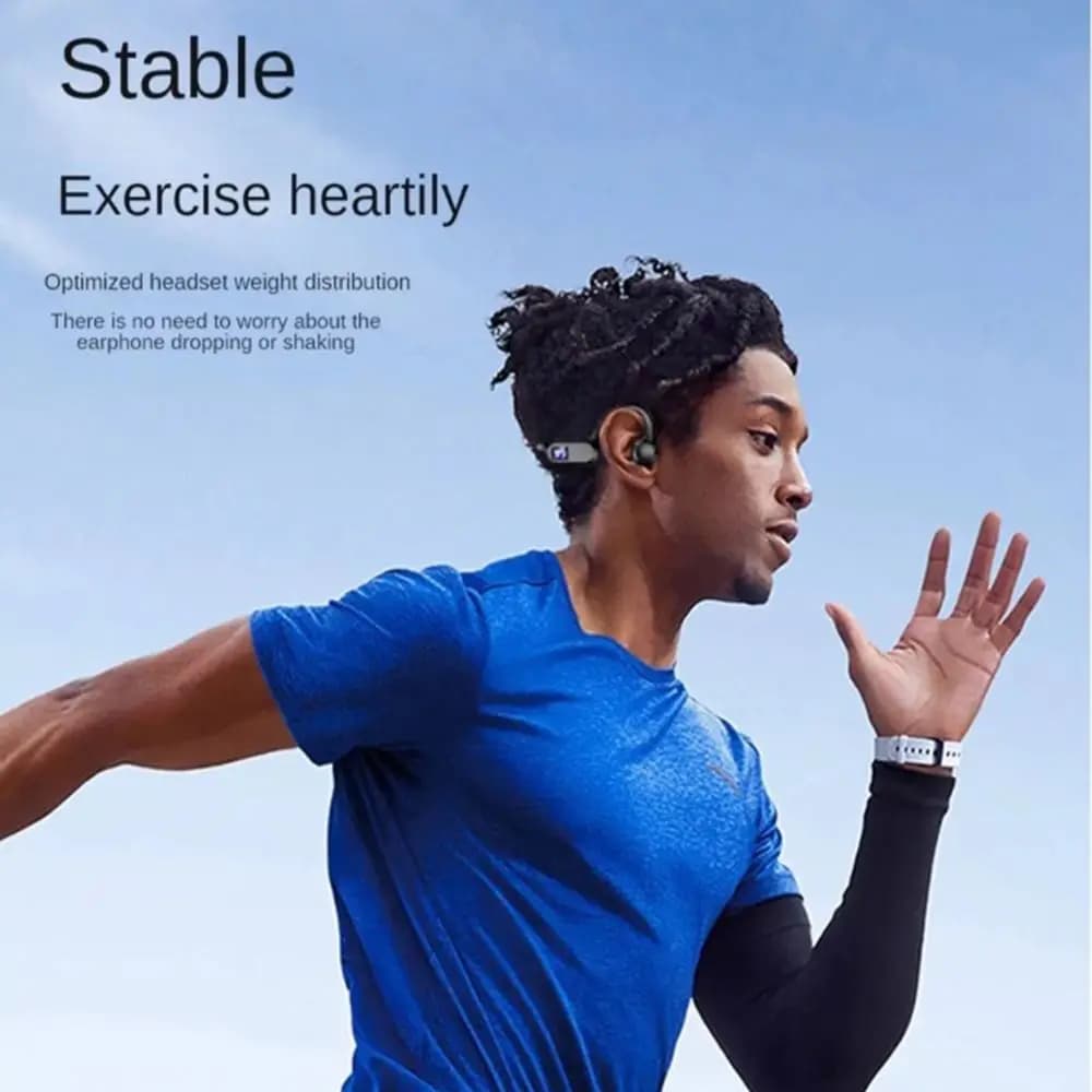 Wireless Bone Conduction Headphone Earbuds Hands-free X7 Bluetooth Sports Earphone with Mic Digital Display Ear-hook Headset